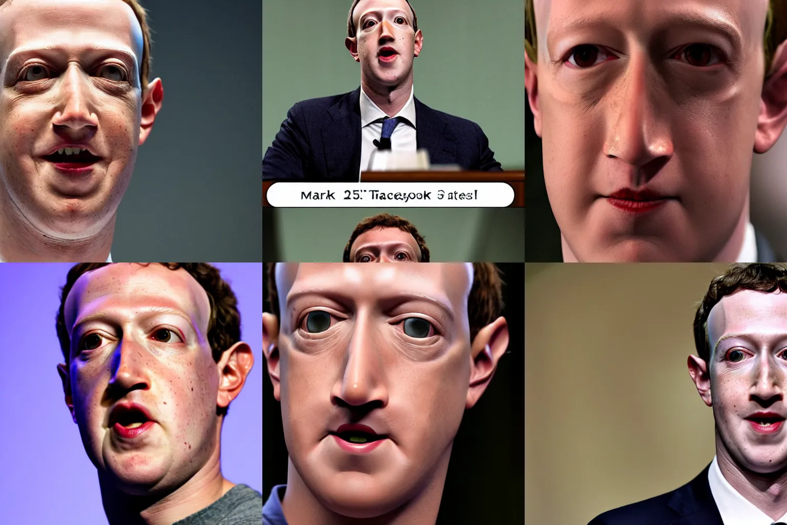 Prompt: Scary creepy horrific Mark Zuckerberg villain, ugly