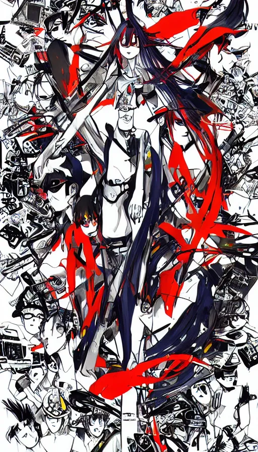 Image similar to techno artwork, by gainax co,