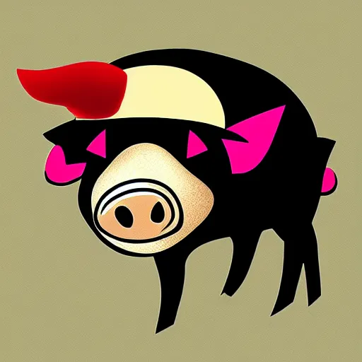 Image similar to profile photo of a cool pig with lipstick