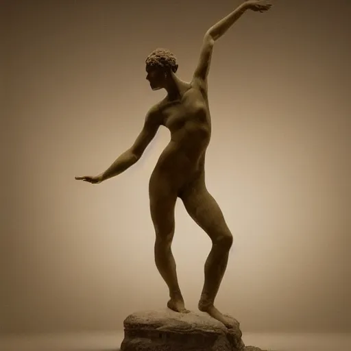 Image similar to a dancer made of wet clay, motion blur, cinematic light, by michelangelo, beautiful dreamy lighting,