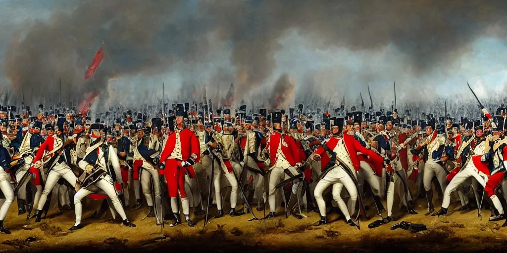 Image similar to Battle of 1812 in the style of a Panorama