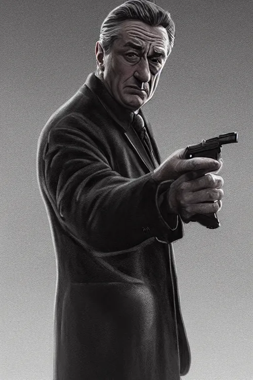 Prompt: portrait of Robert de niro as noir detective, Single face, dramatic lighting, cinematic, establishing shot, extremly high detail, photo realistic, cinematic lighting, post processed, concept art, artstation, matte painting, style by eddie mendoza, raphael lacoste, alex ross