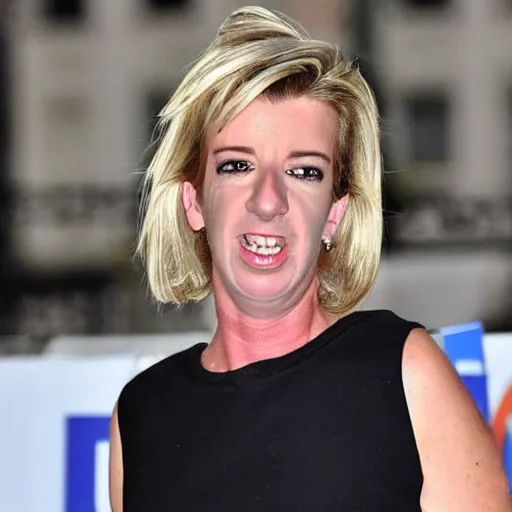 Image similar to katie hopkins flesh eating disease, ant infestation on skin, hair loss