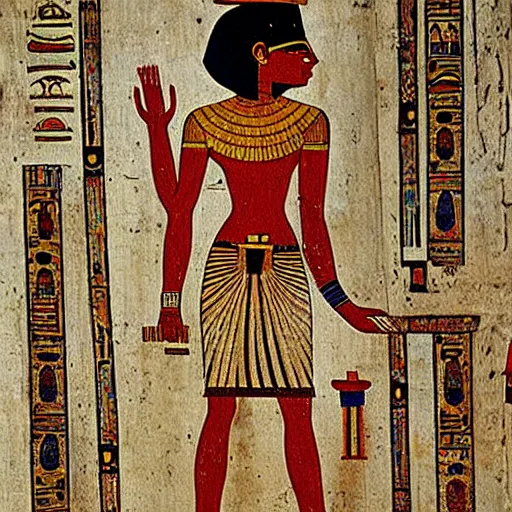 Prompt: an ancient egyptian painting of darksearch