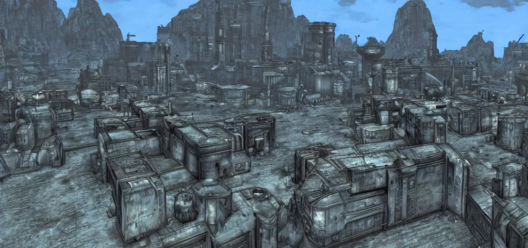 Prompt: Vault City from Fallout 1