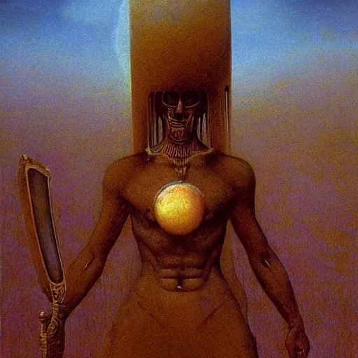 Prompt: warrior of Venus by Beksinski