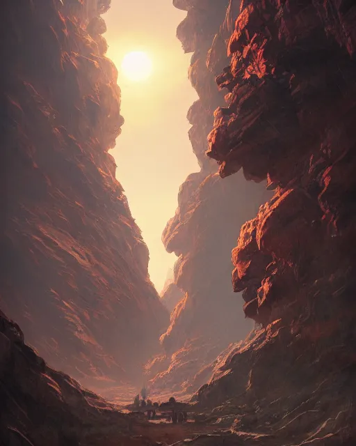 Image similar to dual sunrising in the valley of fire, environment art, fantasy art, landscape art, in the style of greg rutkowski, illustration, epic, fantasy, intricate, hyper detailed, artstation, concept art, smooth, sharp focus, ray tracing