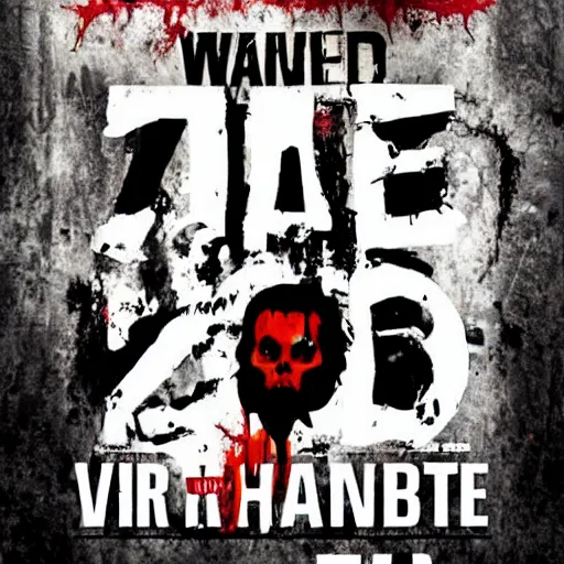 Image similar to zombie wearing vr, movie poster, text reads zombie