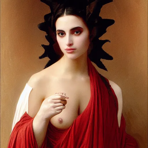 Image similar to Painting of Lady Gaga as Padme Amidala. Art by william adolphe bouguereau. During golden hour. Extremely detailed. Beautiful. 4K. Award winning.