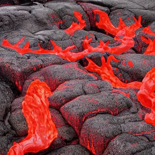 Prompt: bathing in lava