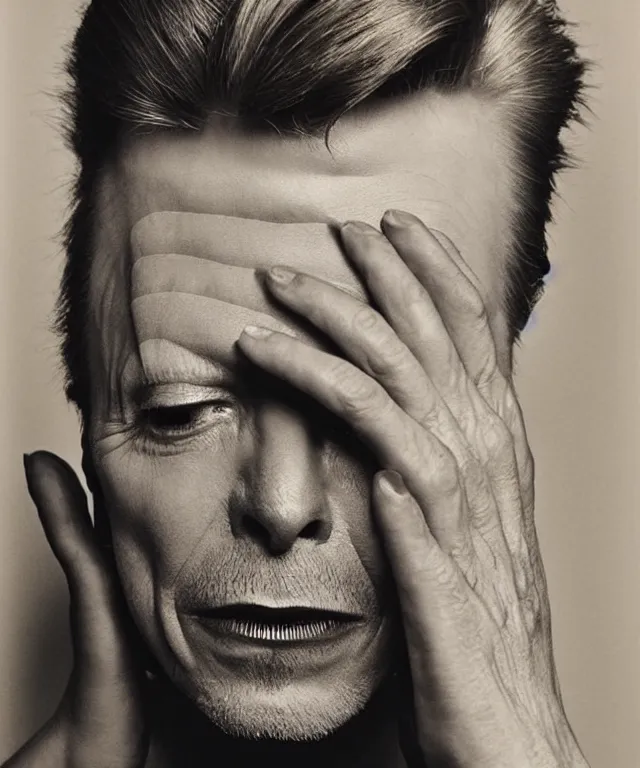 Image similar to a color photograph of david bowie, by carrie mae weems, intense, bold, exaggerated, overblown, hyperrealistic, ultra sharp, extra details, ultra high quality, trending on pinteresst