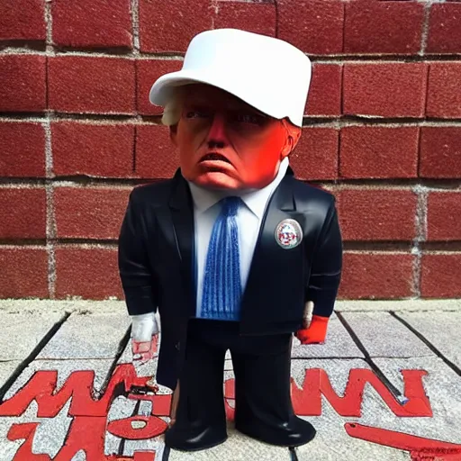 Prompt: marcus garvey cosplay donald trump vinyl action figure, plastic, toy, butcher billy style