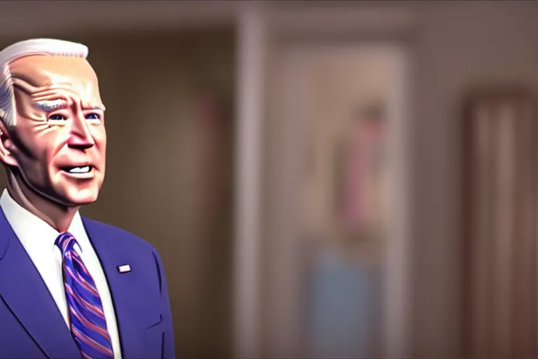 Image similar to film still frame of biden in barbie, by Jaap Buitendijk