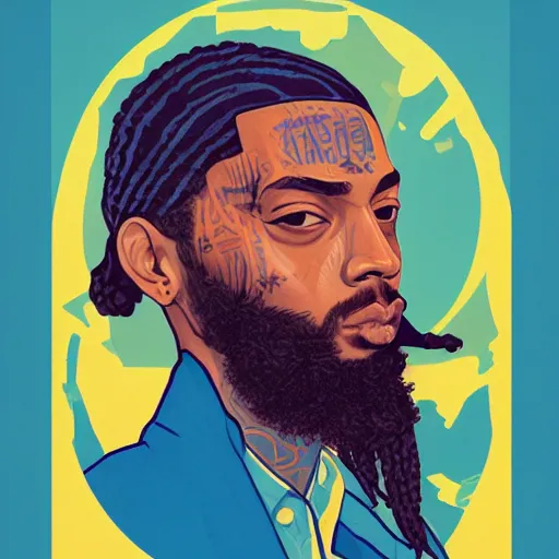 Image similar to Nipsey Hussle profile picture by Sachin Teng, asymmetrical, Organic Painting , Matte Painting, geometric shapes, hard edges, graffiti, street art:2 by Sachin Teng:4