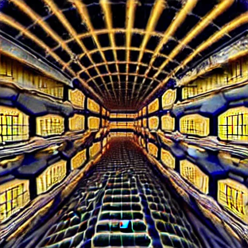 Image similar to hyperrealism photography computer simulation visualisation of parallel universe mall in surreal scene from art house movie from future by caravaggio rendered in mandelbulb 4 d