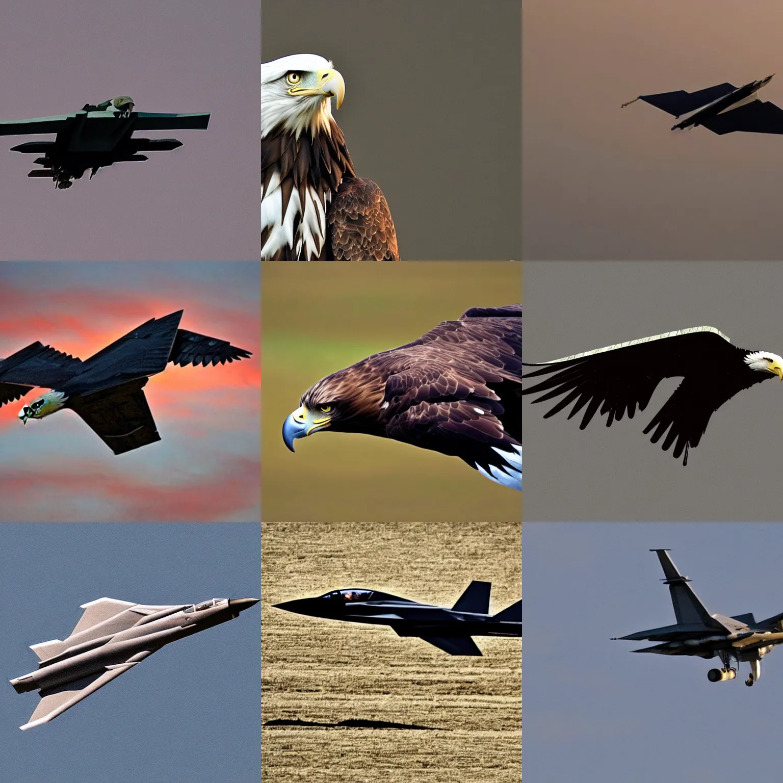 Image similar to an eagle that looks like a fighter jet