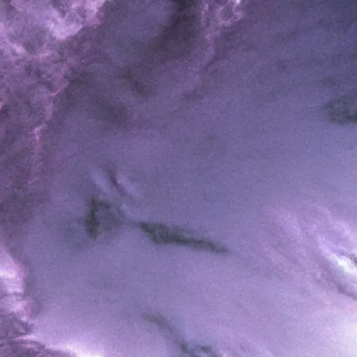 Image similar to close - up of a purple planet from the space, seas mountains and clouds on its surface