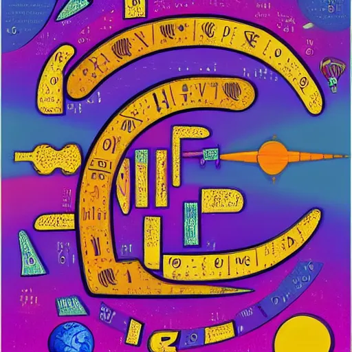 Prompt: poster of martian alphabet, detailed, colorful