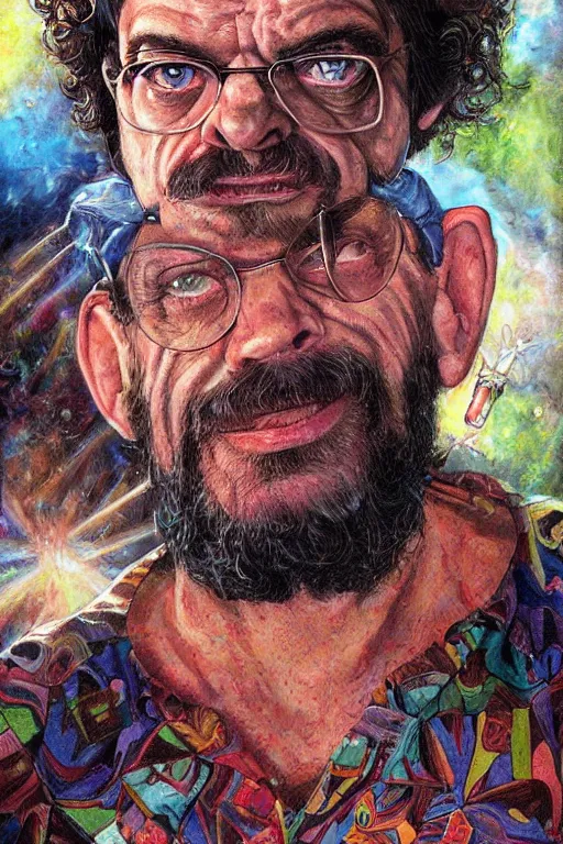 Image similar to an epic joe jusko portrait of terence mckenna