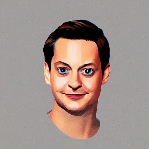 Prompt: portrait of tobey maguire's spider man, highly detailed, centered, solid color background, digital painting