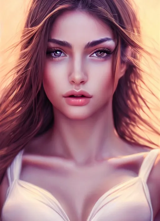 Image similar to a gorgeous greek female photo, professionally retouched, soft lighting, realistic, smooth face, full body shot, torso, dress, perfect eyes, sharp focus on eyes, 8 k, high definition, insanely detailed, intricate, elegant, art by artgerm and jason chan