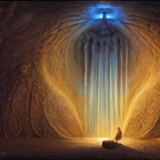 Prompt: The portal priestess by Tomasz Alen Kopera and Salvador Dali and moebius, impressive perspective, masterpiece, 8k, dynamic lighting, Highly Detailed, trending on artstation