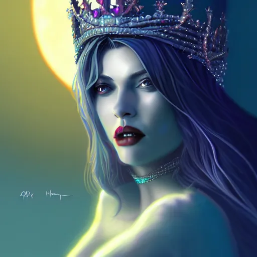 Prompt: Queen of the night, highly detailed, digital painting, artstation, concept art, smooth, sharp focus, illustration