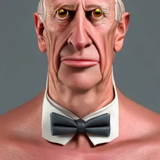 Image similar to A middle-aged Dr. Venture in real life with a hooked nose, a long gaunt face and skinny body and neck, very thin and bald, realistic, very realistic, hyperrealistic, highly detailed, very detailed, extremely detailed, detailed, digital art, oil painting, trending on artstation, headshot and bodyshot, detailed face, very detailed face, extremely detailed face, HD Quality, 8k resolution, very very detailed face, real life