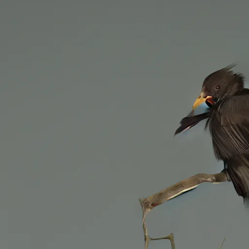 Prompt: an artistic photograph of a shadowy bird, 3 5 mm, muffled colours