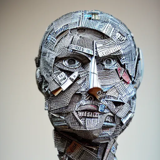 Image similar to intelligence emerging in large language model artificial intelligence. canon 5 d 5 0 mm lens. intricate papier - mache