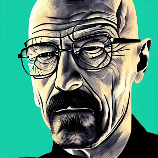 Image similar to futurism art of walter white