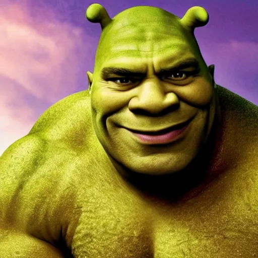 Image similar to dwayne johnson as shrek