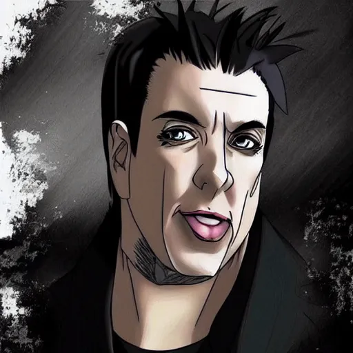 Prompt: Till Lindemann in anime style