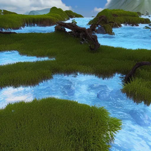 Image similar to Landscape, Unreal Engine 5, RTX, Cinema4D, AAA Game