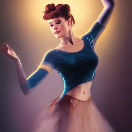 Image similar to holly golightly dancing in a nightclub, anatomy, bathed in light, highly detailed, photorealistic, artstation, smooth, sharp focus, illustration, unreal engine 5, 8 k, art by artgerm and greg rutkowski and edgar maxence