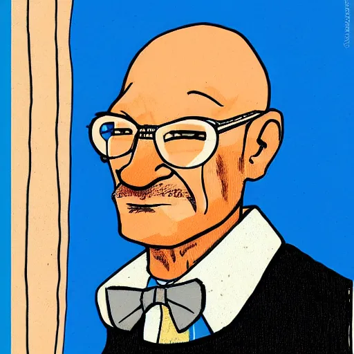 Image similar to portrait of patrick stewart by mo willems