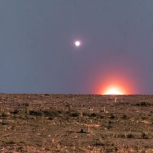 Image similar to The moon explodes, viewed from Earth