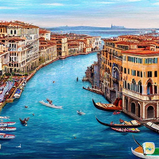 Prompt: hyper realistic highly detailed 4 k painting mix of naples, venice, florence