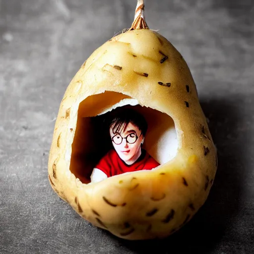 Image similar to harry potter inside of a potato.