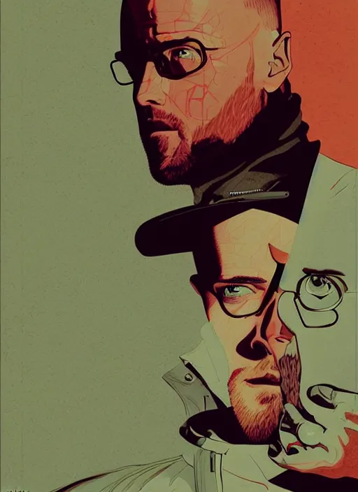 Image similar to highly detailed poster artwork by Michael Whelan and Tomer Hanuka, of Jessie Pinkman, from scene from Breaking Bad, clean