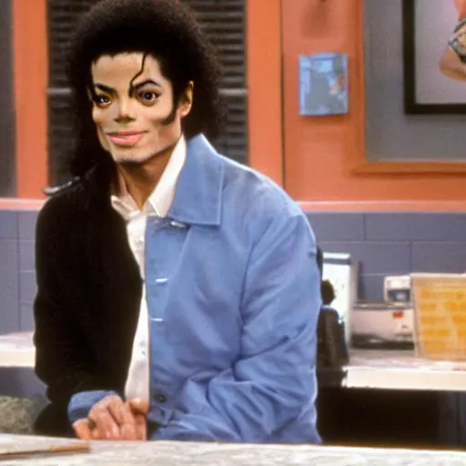 Prompt: michael jackson on an episode of seinfeld