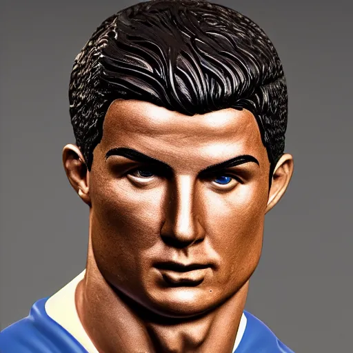 Image similar to cristiano ronaldo as doctor, accurate, 30mm, face, soft colours, dramatic lighting, nikon