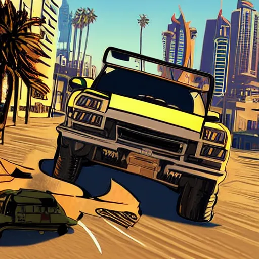 Image similar to gta : dubai, artwork