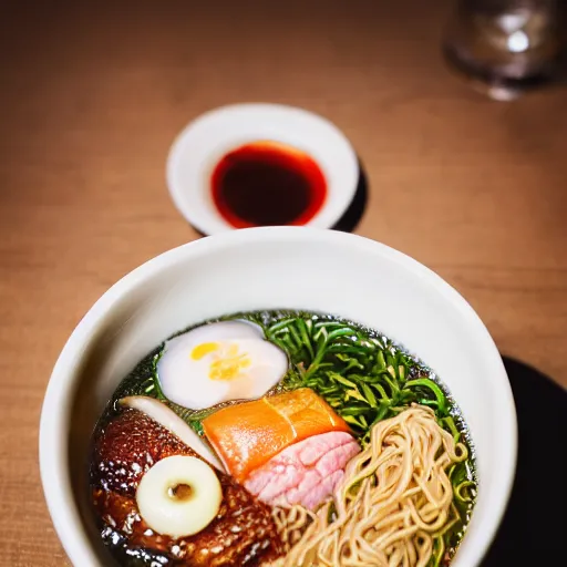 Prompt: ! dream rat in ramen bowl, michelin star restaurant, award winning photo, food photography, 4 k