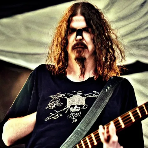 Image similar to mikael akerfeldt of opeth, wearing samurai armor