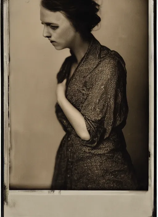 Prompt: portrait of a young women, photo realistic, elegant, award winning photograph, parallax, cinematic lighting, ambrotype wet plate collodion by richard avedon and shane balkowitsch
