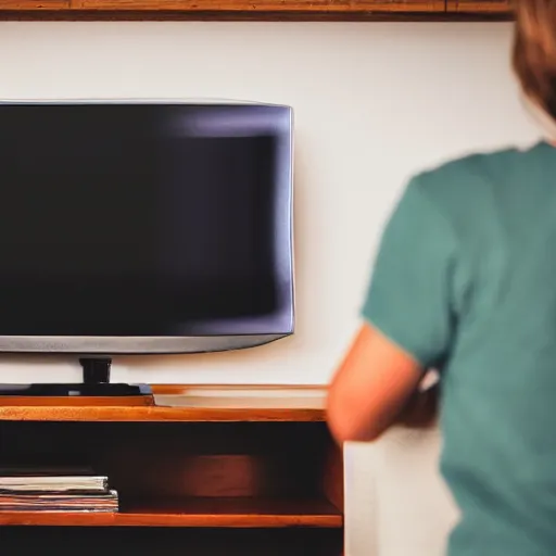 Prompt: a person with a tv instead of a head