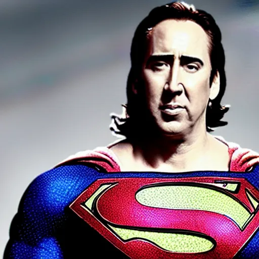 Image similar to nicholas cage as superman