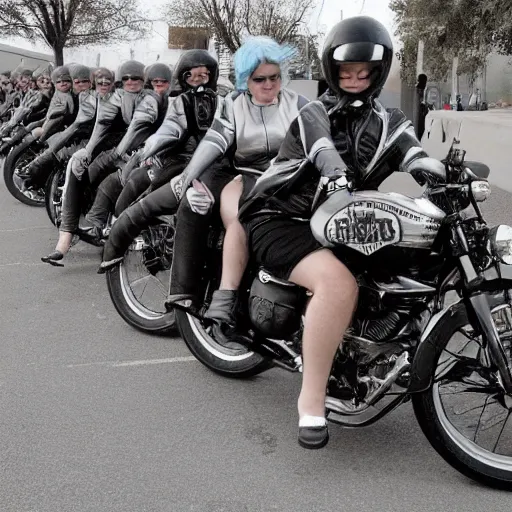 Prompt: a gang of biker cats