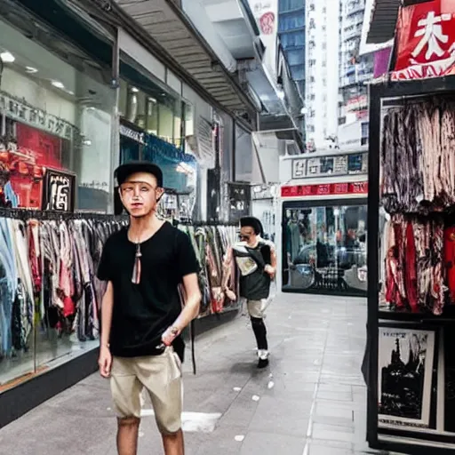 Image similar to gandalf hypebeast in hong kong